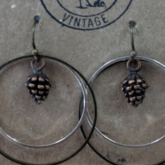 Jewelry - Copper Pine Cone Earrings